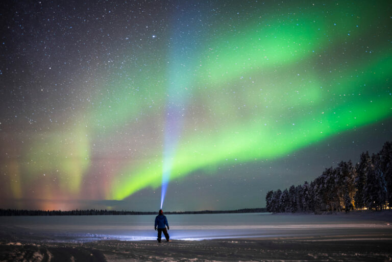 Nordlicht, Finnland Winterreise, Ruka