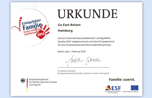 Unternehmenswettbewerb 2012 “Erfolgsfaktor Familie”
